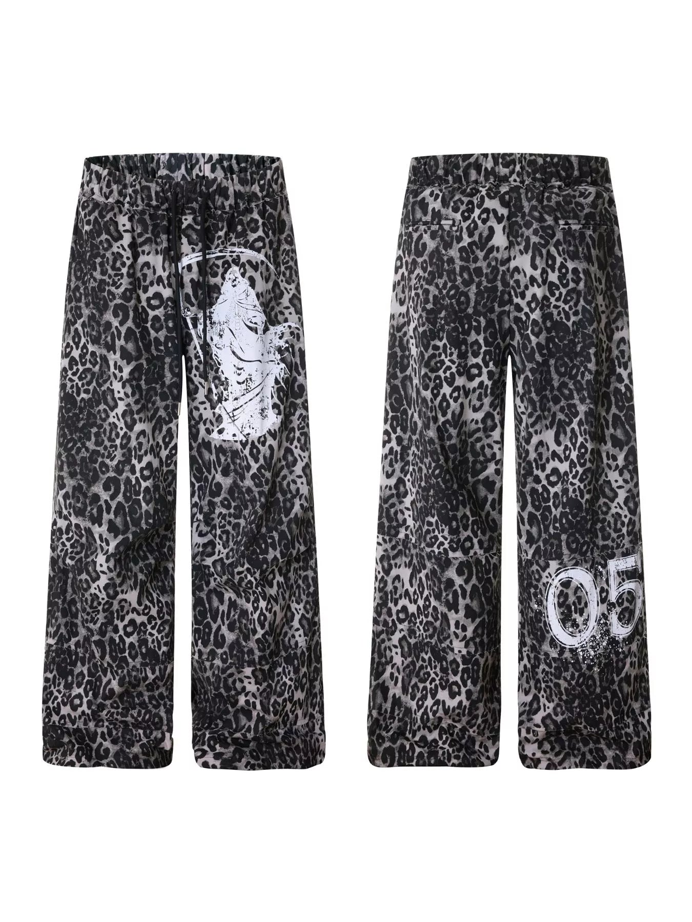Men's Leopard Print Wide-Leg Pants