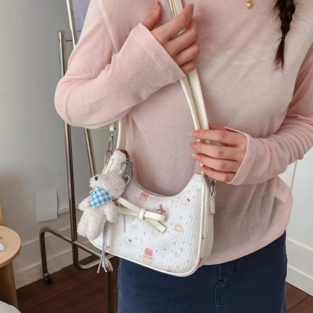 Printed PU Leather Shoulder Bag