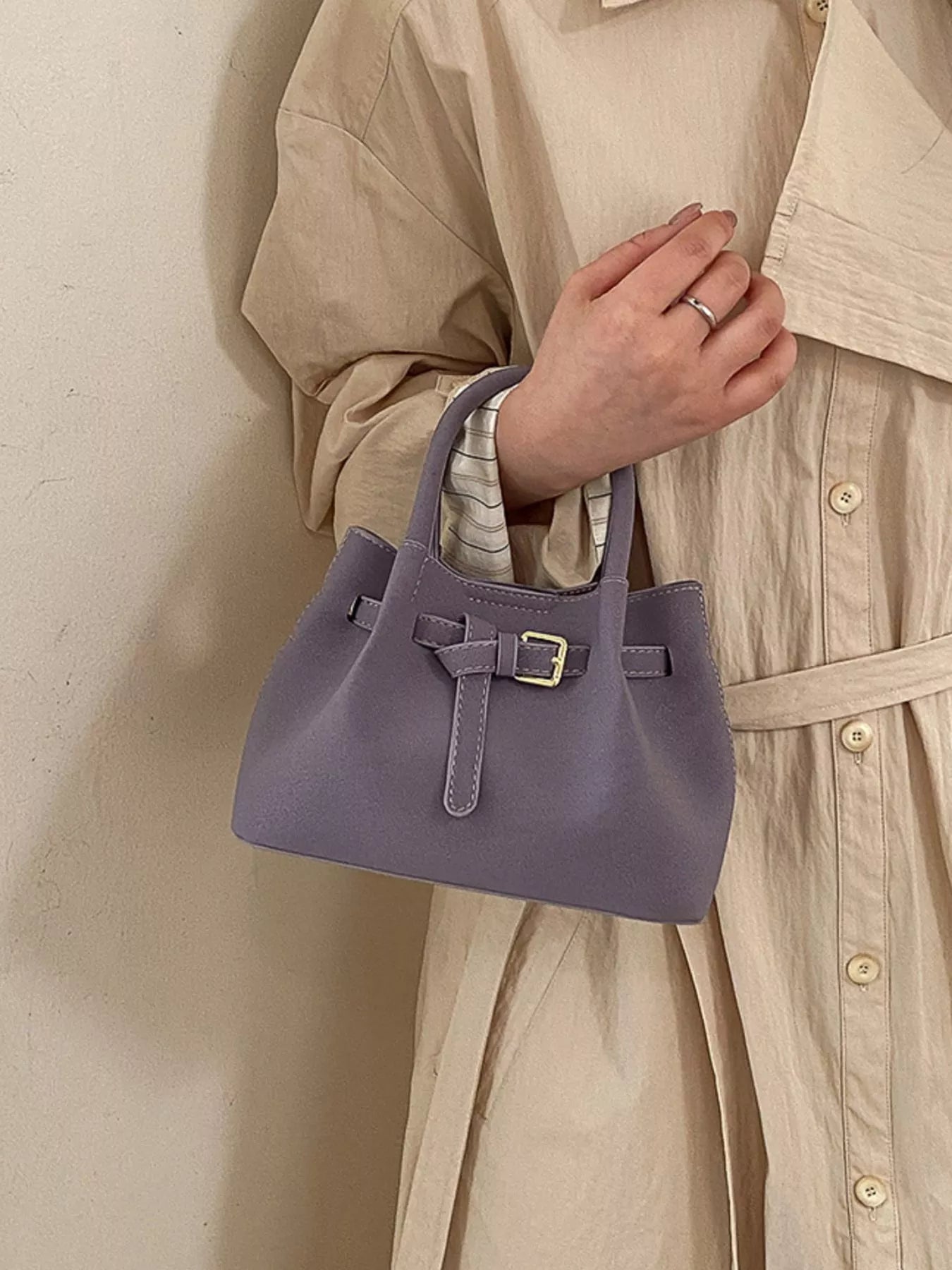 Buckle Decor Crossbody Bag