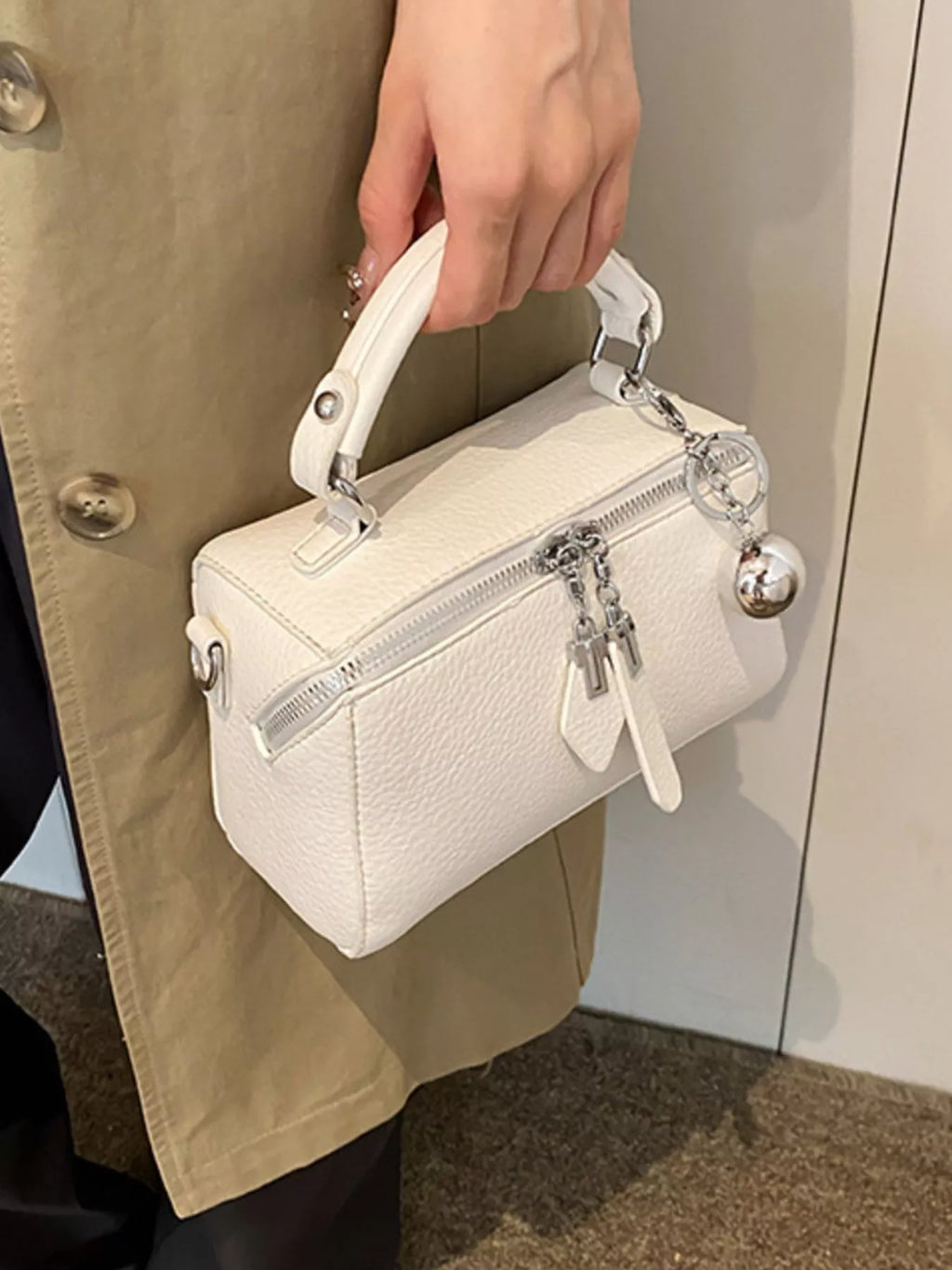 Textured Leather Handbag