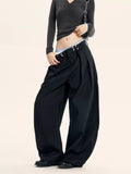 Plus Size Pleated Detail Wide-Leg Pants