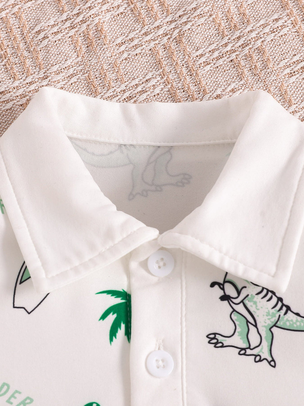 Children's Dinosaur Print Polo Bodysuit & Shorts Set