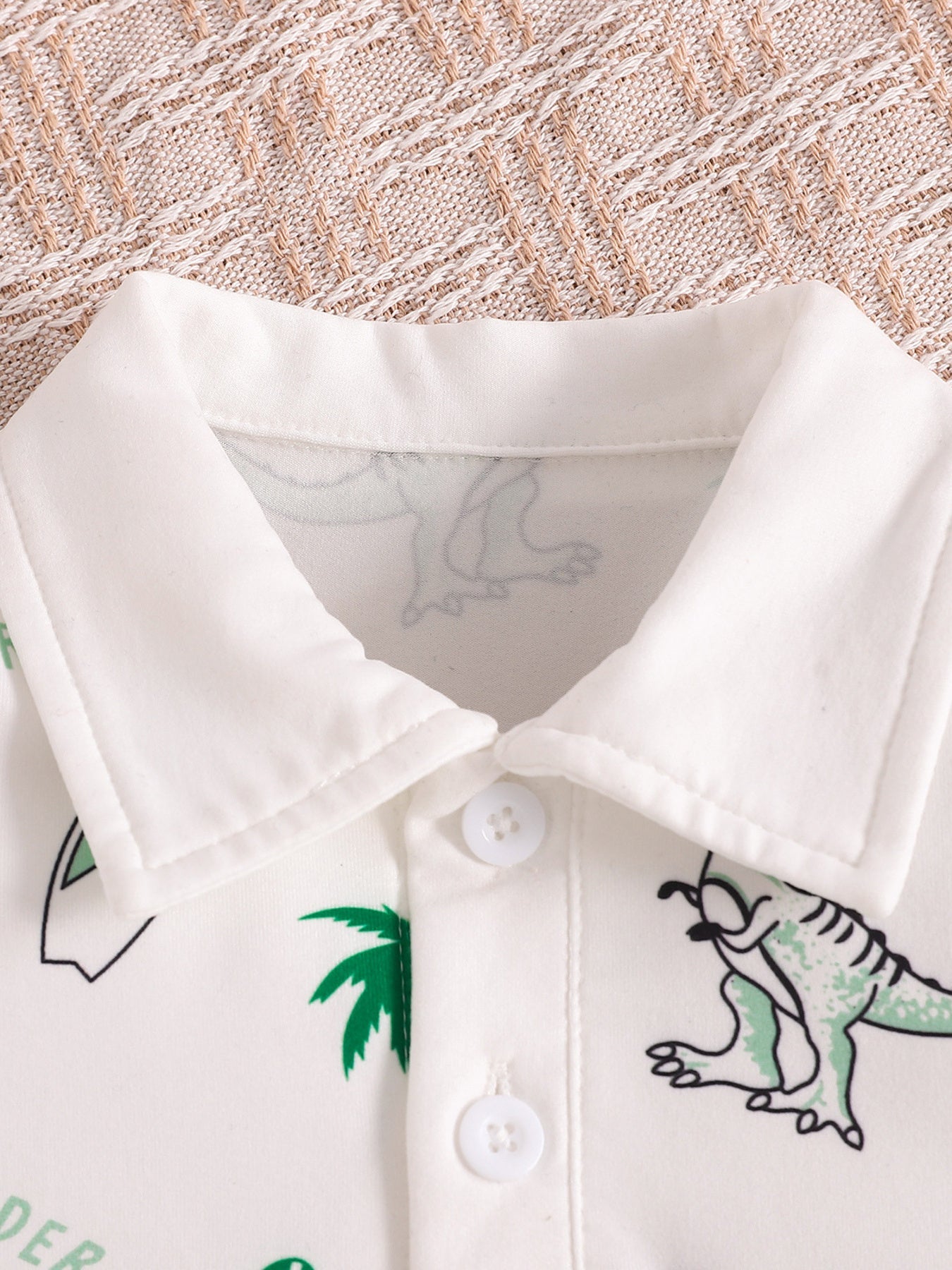 Children's Dinosaur Print Polo Bodysuit & Shorts Set