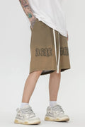 Men's Letter Print Drawstring Shorts