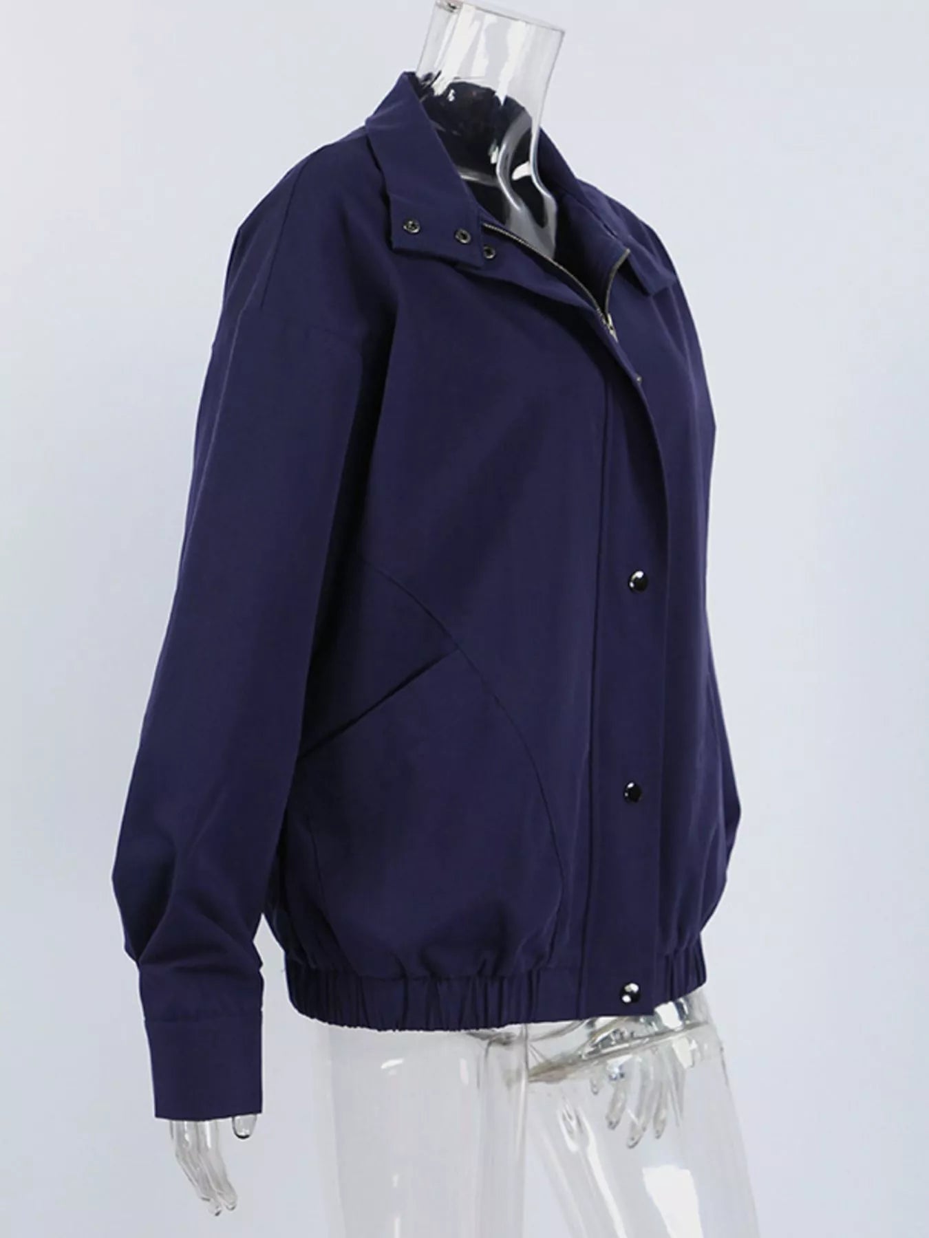 Snap Down Dropped Shoulder Jacket