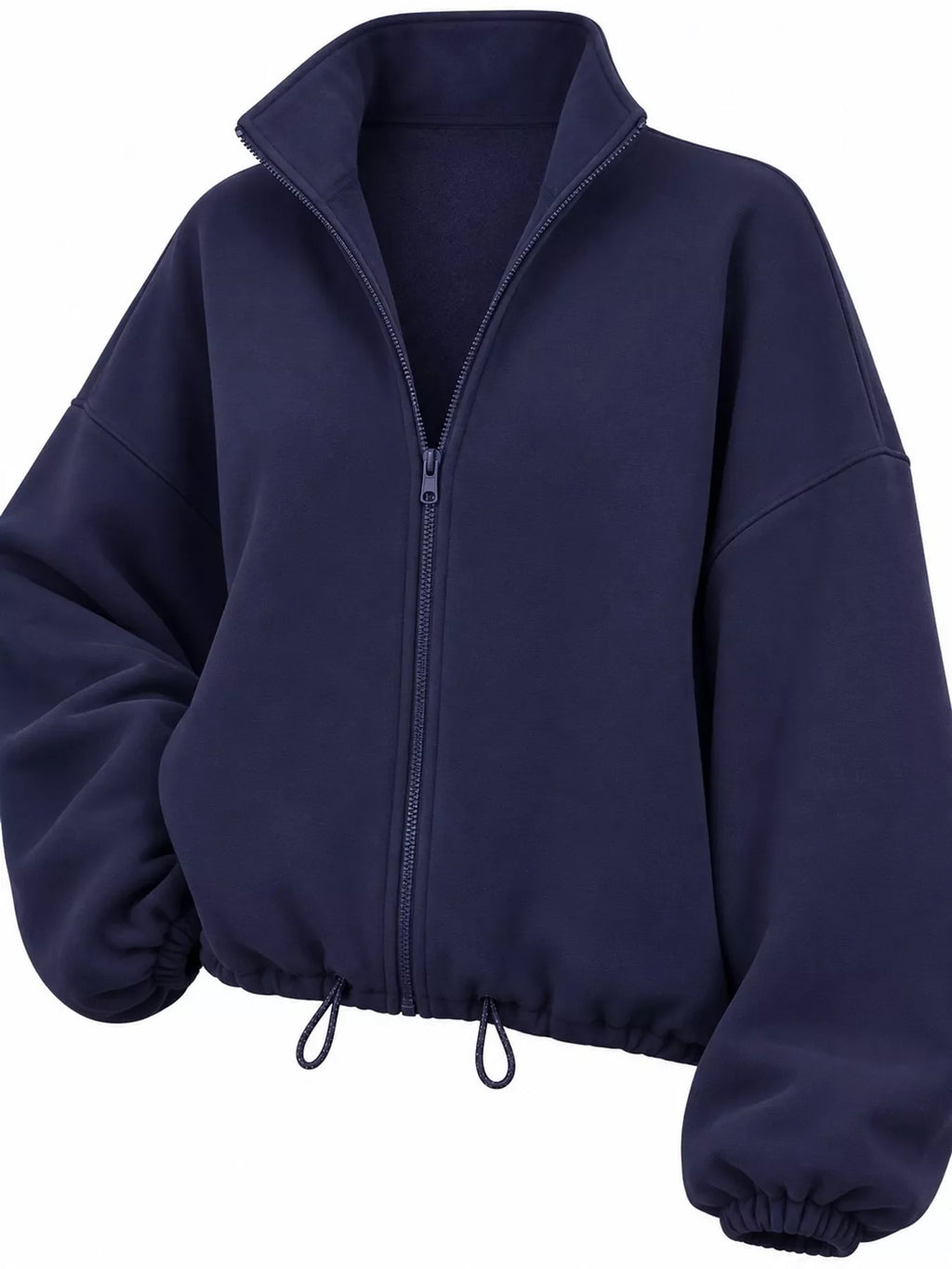 Drawstring Hem Zip Up Jacket