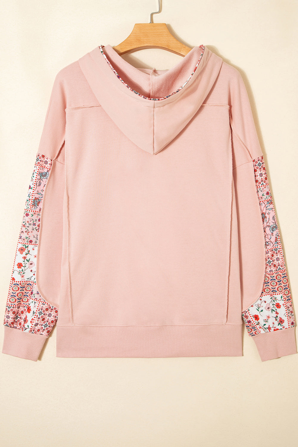 Floral Patchwork Drawstring Hoodie