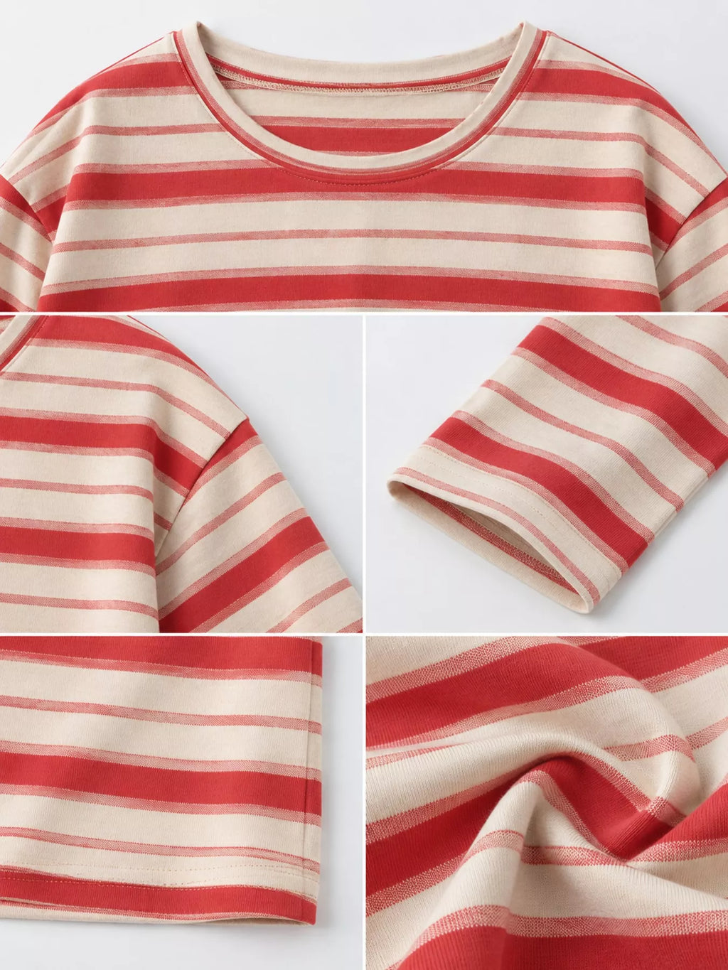 Oversized Striped Crew Neck T-Shirt