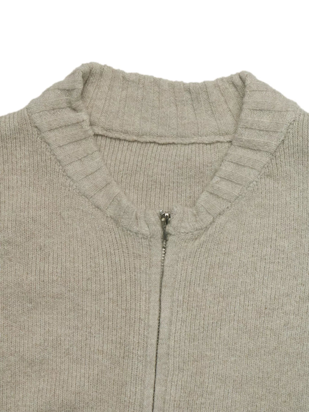 Zip-Up Dropped Shoulder Cardigan