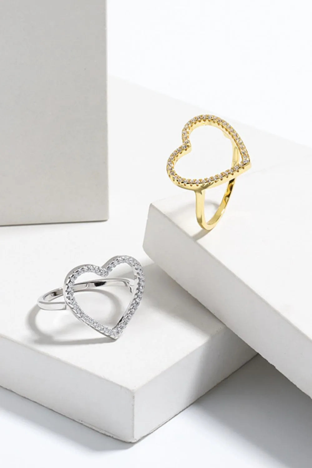 925 Sterling Silver Zircon Heart Ring