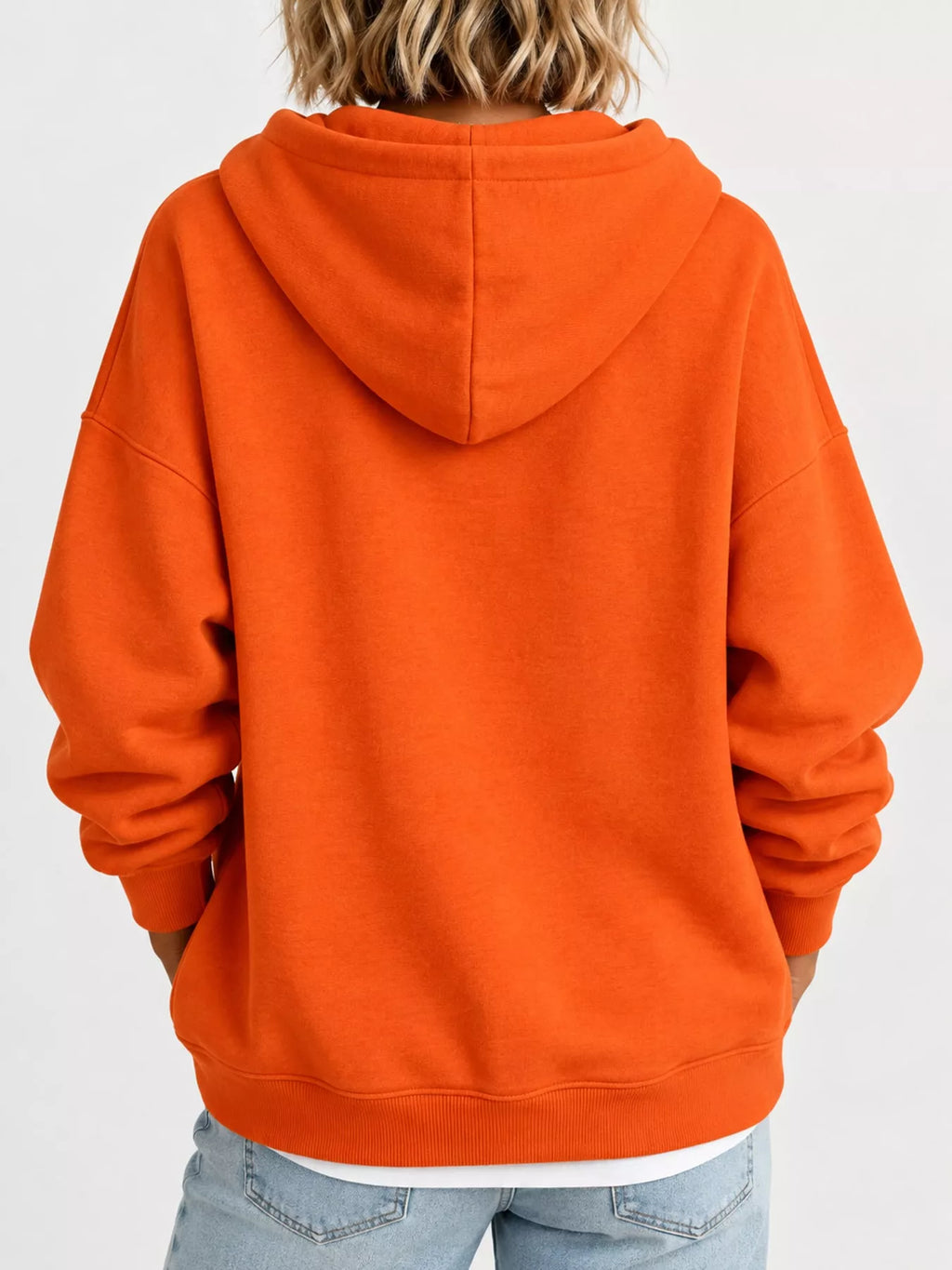 Drawstring Dropped Shoulder Hoodie