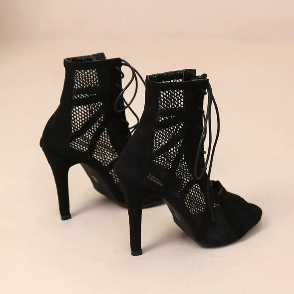 Mesh Lace Up Sandals