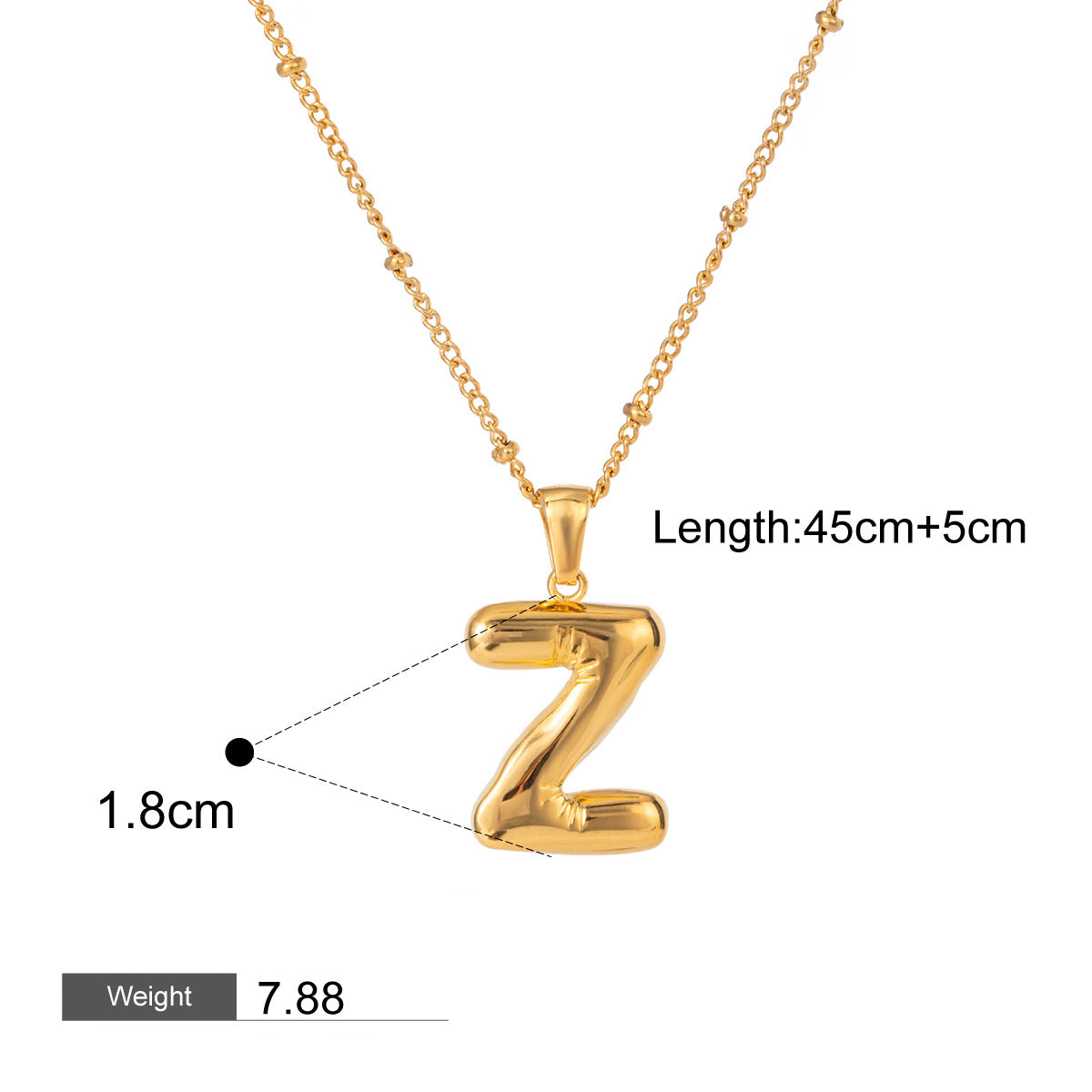 18K gold letters with birthstone design exquisite dazzling necklace