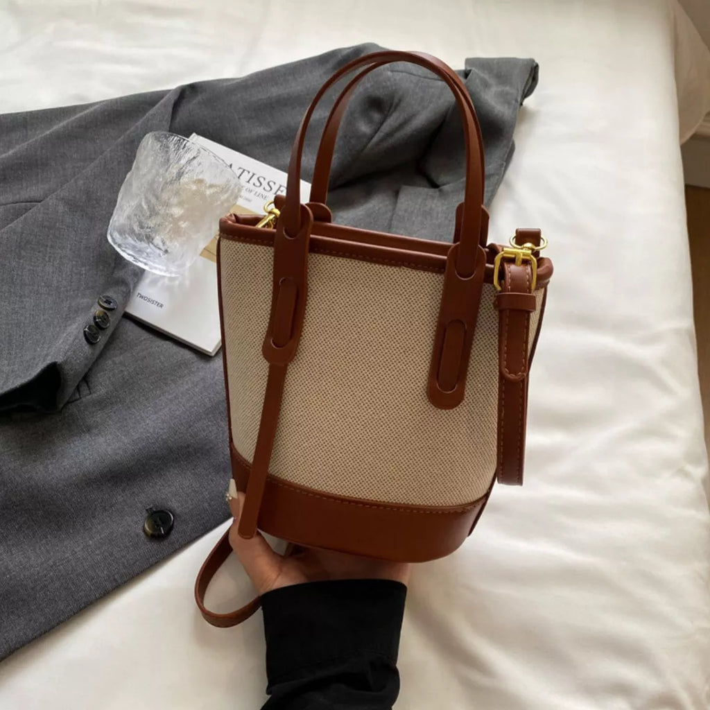 Canvas Bucket Crossbody Bag