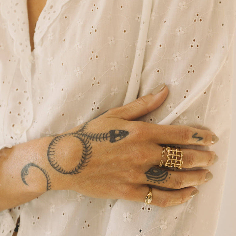 Woven Openwork Statement Ring