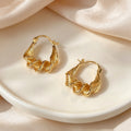 Retro Gold Twisted Cable Earrings Face-framing For Round And Square Faces