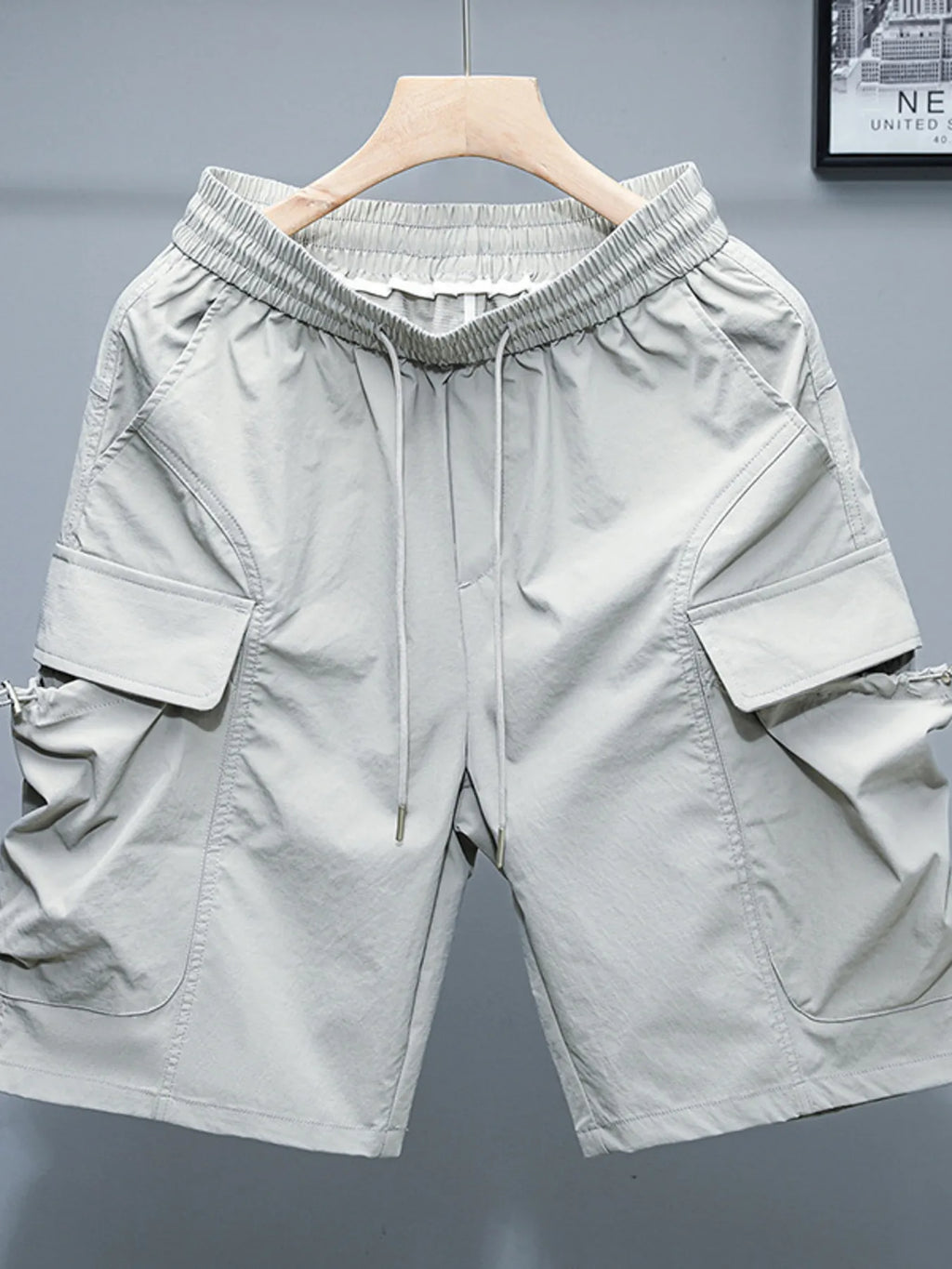 Men's Plus Size Drawstring Cargo Shorts