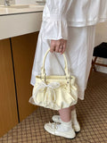 Ruched PU Leather Handbag