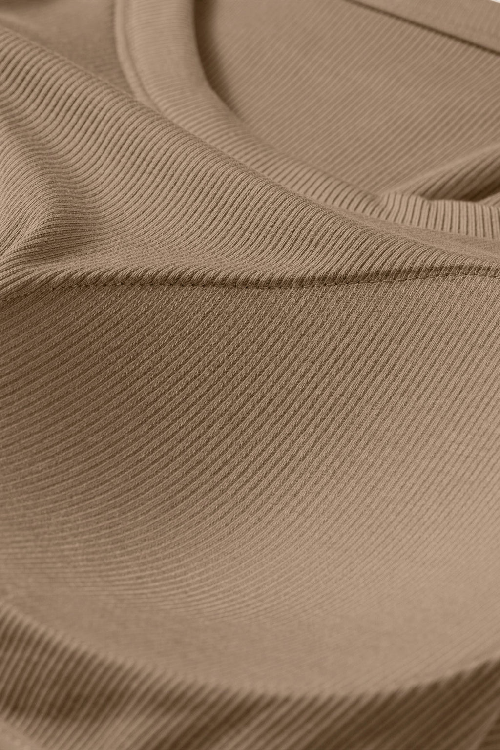 Dark Khaki Slim Ribbed Padded Tank Top