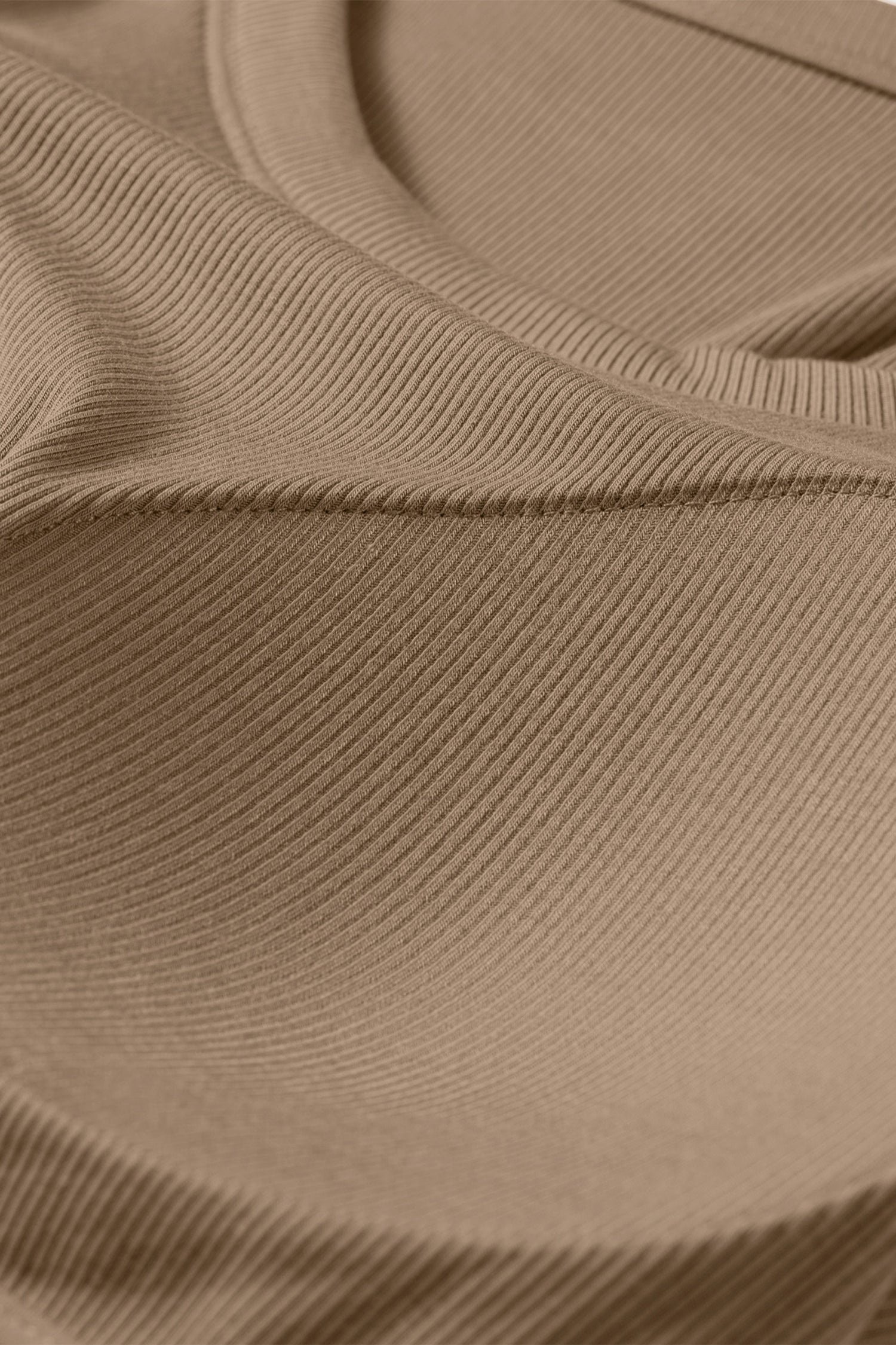 Dark Khaki Slim Ribbed Padded Tank Top