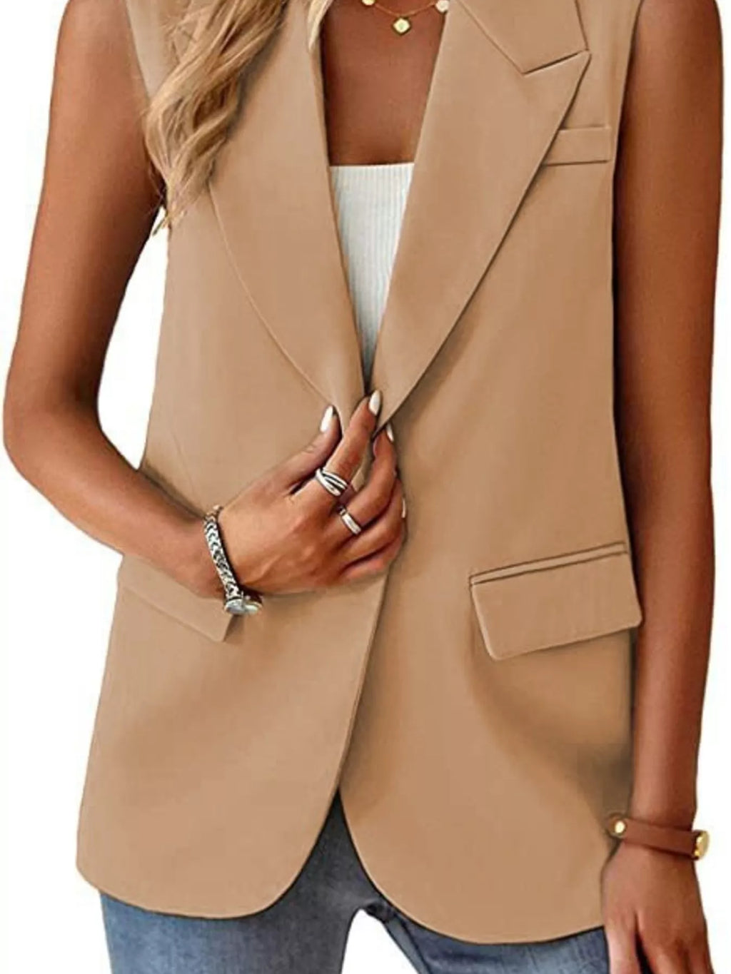 One Button Blazer Vest