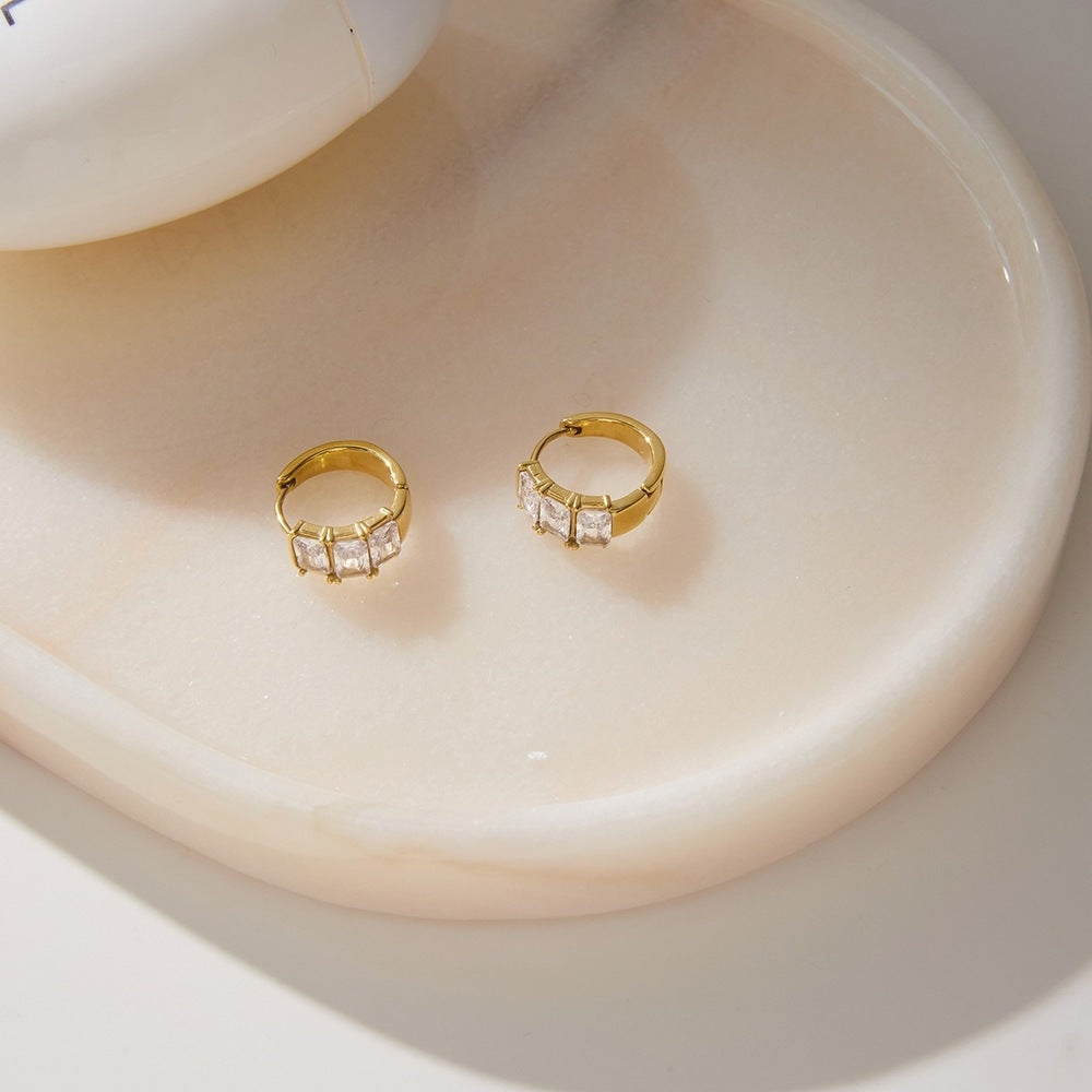 Zircon Hoop Earrings