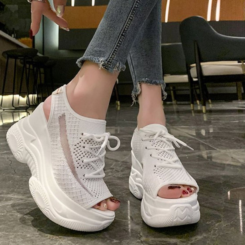 Breathable Mesh Platform Sandals