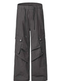 Men's Cropped Drawstring Wide Leg Cargo Pants