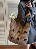 Woven Straw Bow Handbag