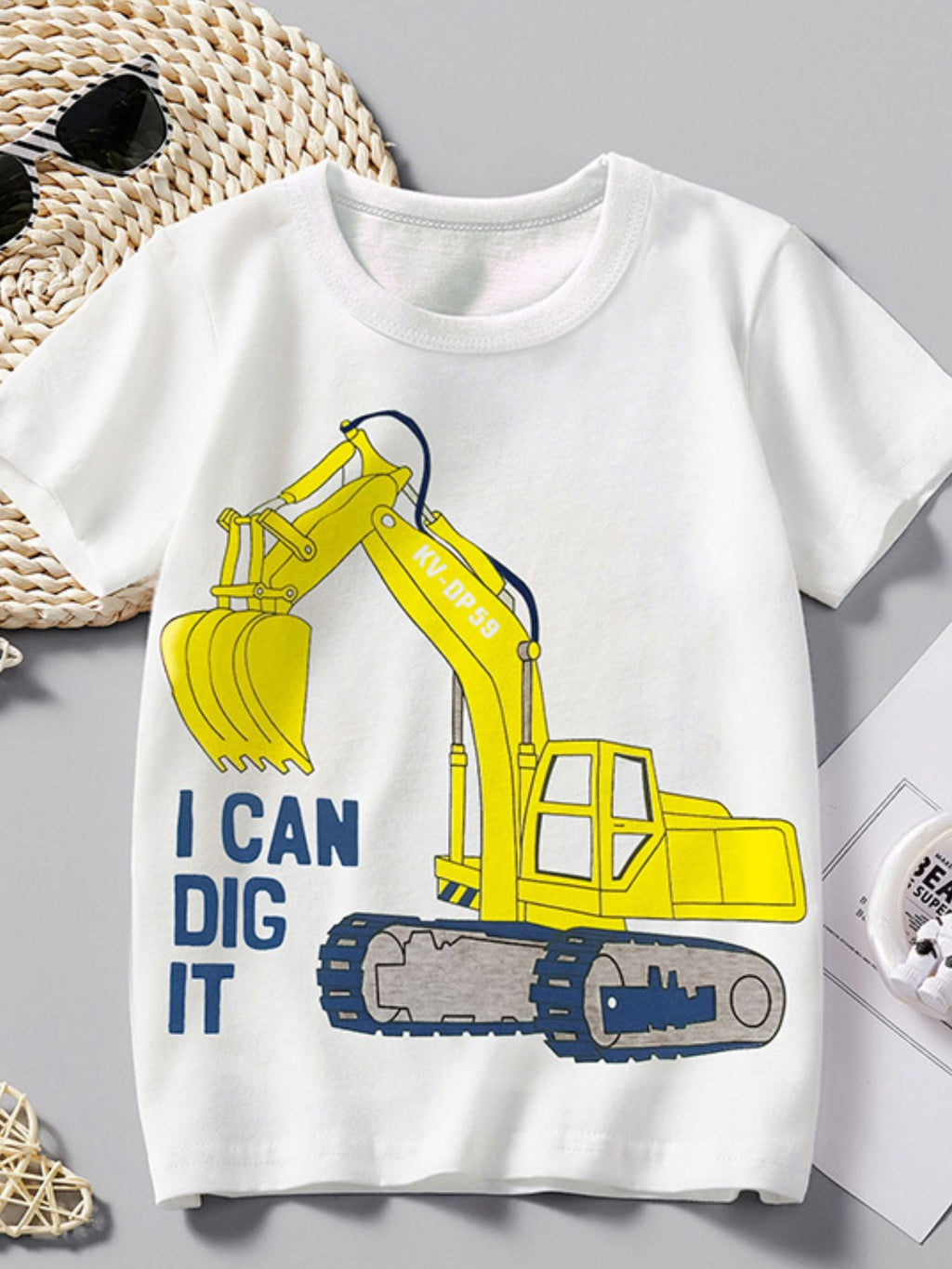 Children's Excavator Graphic Short Sleeve Tee