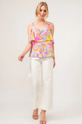 Square Neck Tiered Paisley Print Top