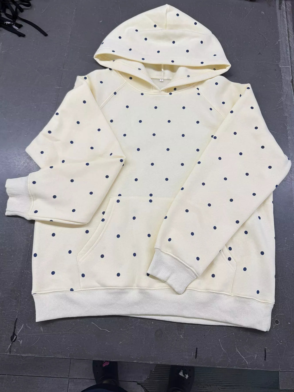 Polka Dot Kangaroo Pocket Hoodie
