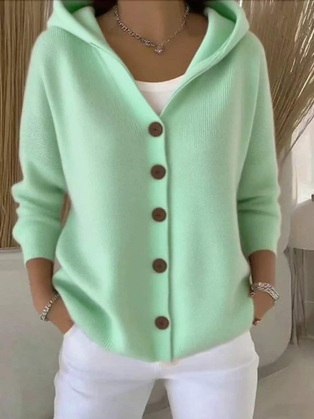 Full Size Button Up Long Sleeve Cardigan Plus Size