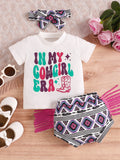 Children's In My Cowgirl Era Graphic Tee & Shorts & Headband Set