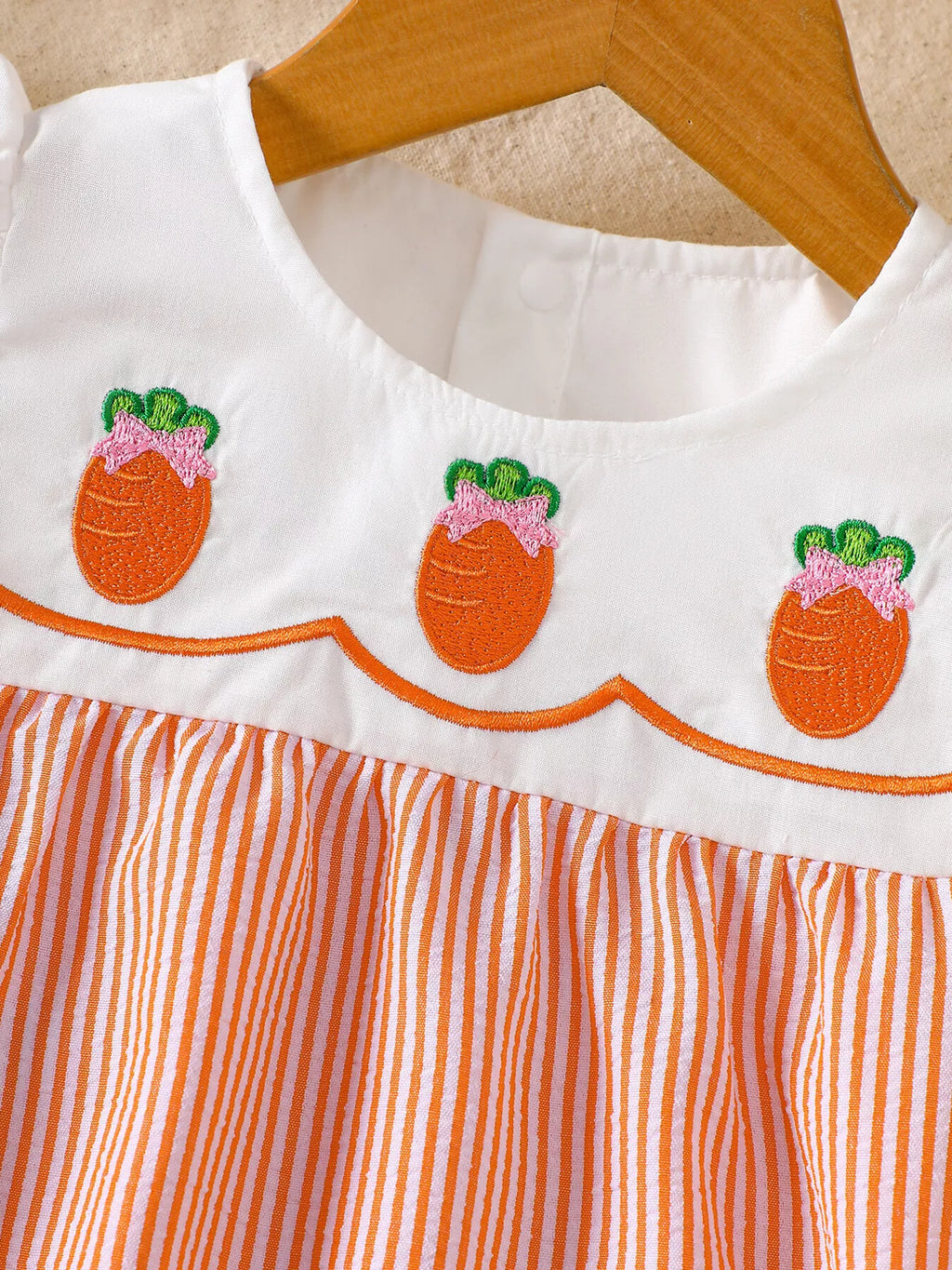Children's Embroidered Striped Dress