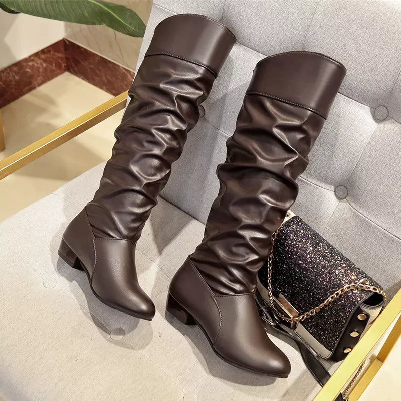 Slouch Block Heel Boots