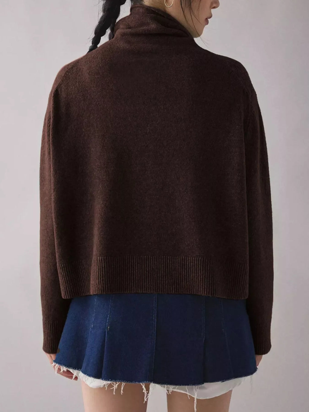 Turtleneck Dropped Shoulder Sweater