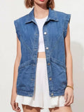 Button-Down Denim Vest
