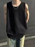 Men's Plus Size Textured Knit Sleeveless Tank Top