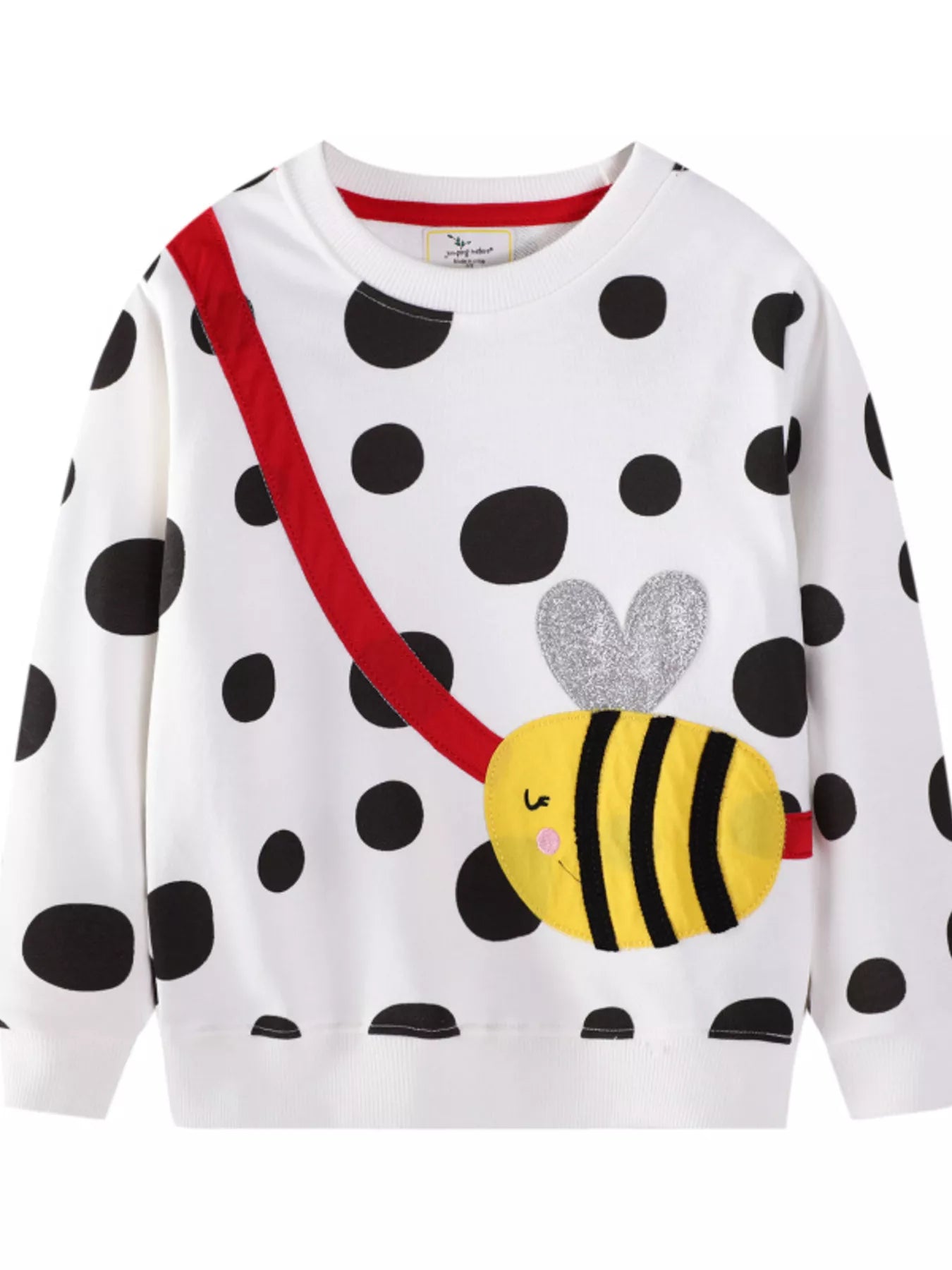 Children's Bee Applique Polka Dot Sweatshirt