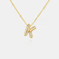 Gold-Plated Bubble Initial Letter Necklace