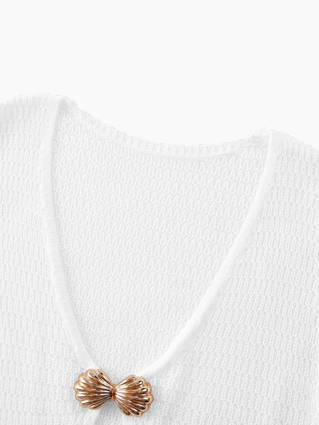Crochet Knit Long Sleeve Cover-Up Dress