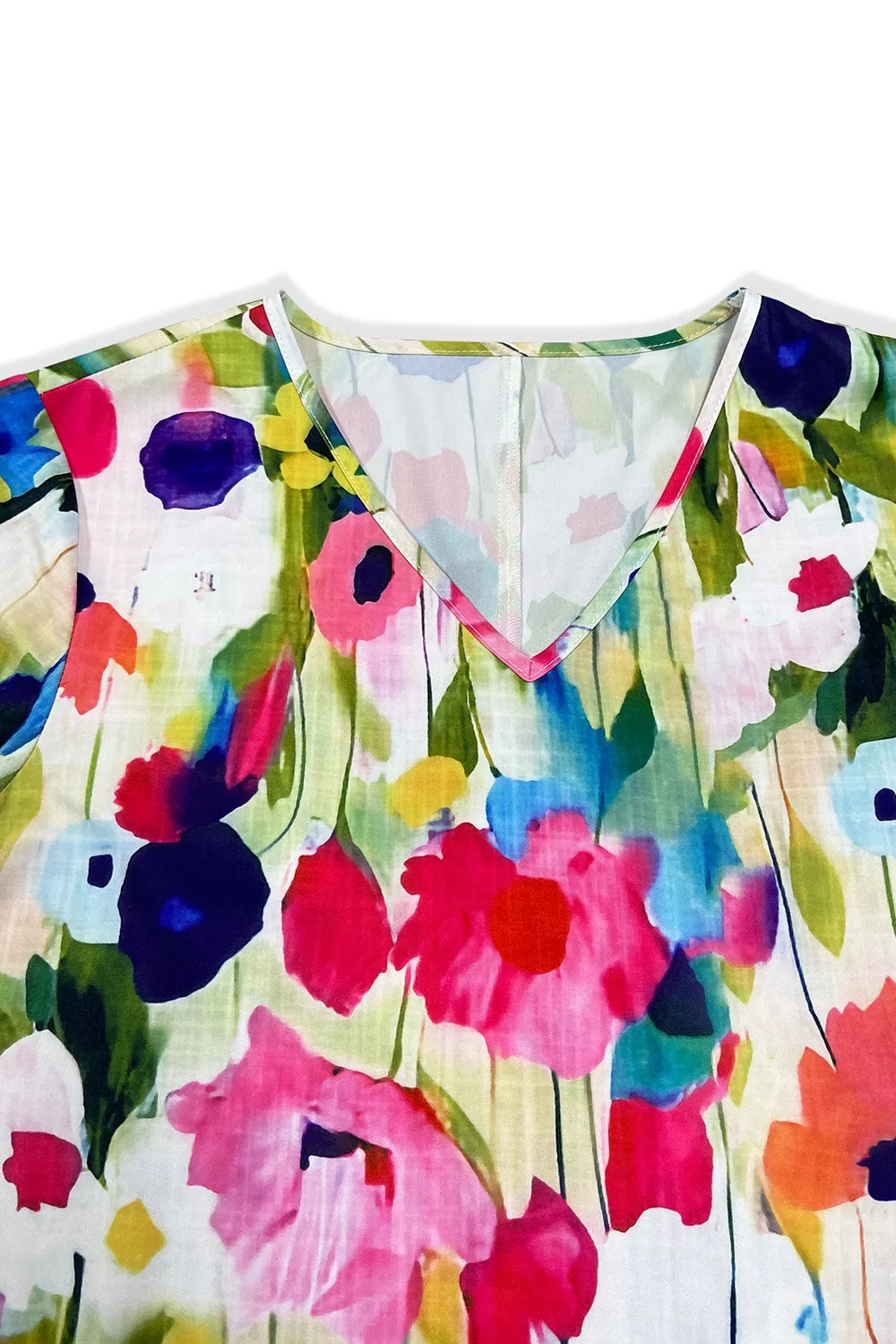 V-Neck Ruffle Sleeve Floral Print Mini Dress