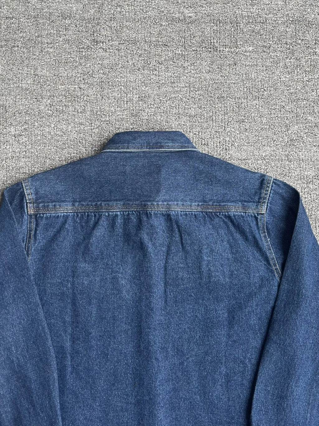 Men's Plus Size Button Up Washed Denim Shirt