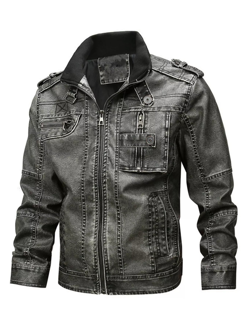 Men's Full Size Zip Up Long Sleeve Jacket Plus Size