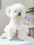 Pearl Bowknot Pet Necklace