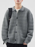 Men's Plus Size Button Up Long Sleeve Cardigan