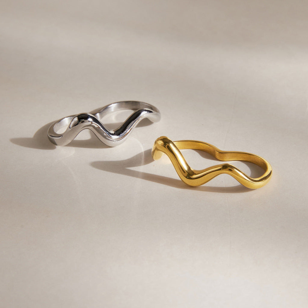 Wave Double Finger Ring Collection