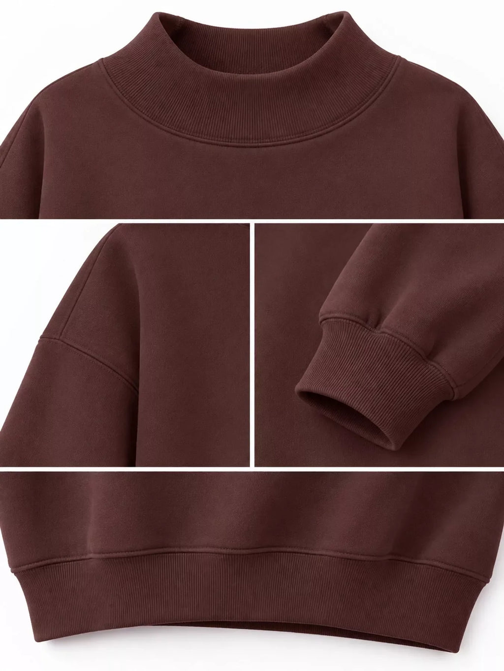 Oversized Mock Neck Long Sleeve Sweatshirt