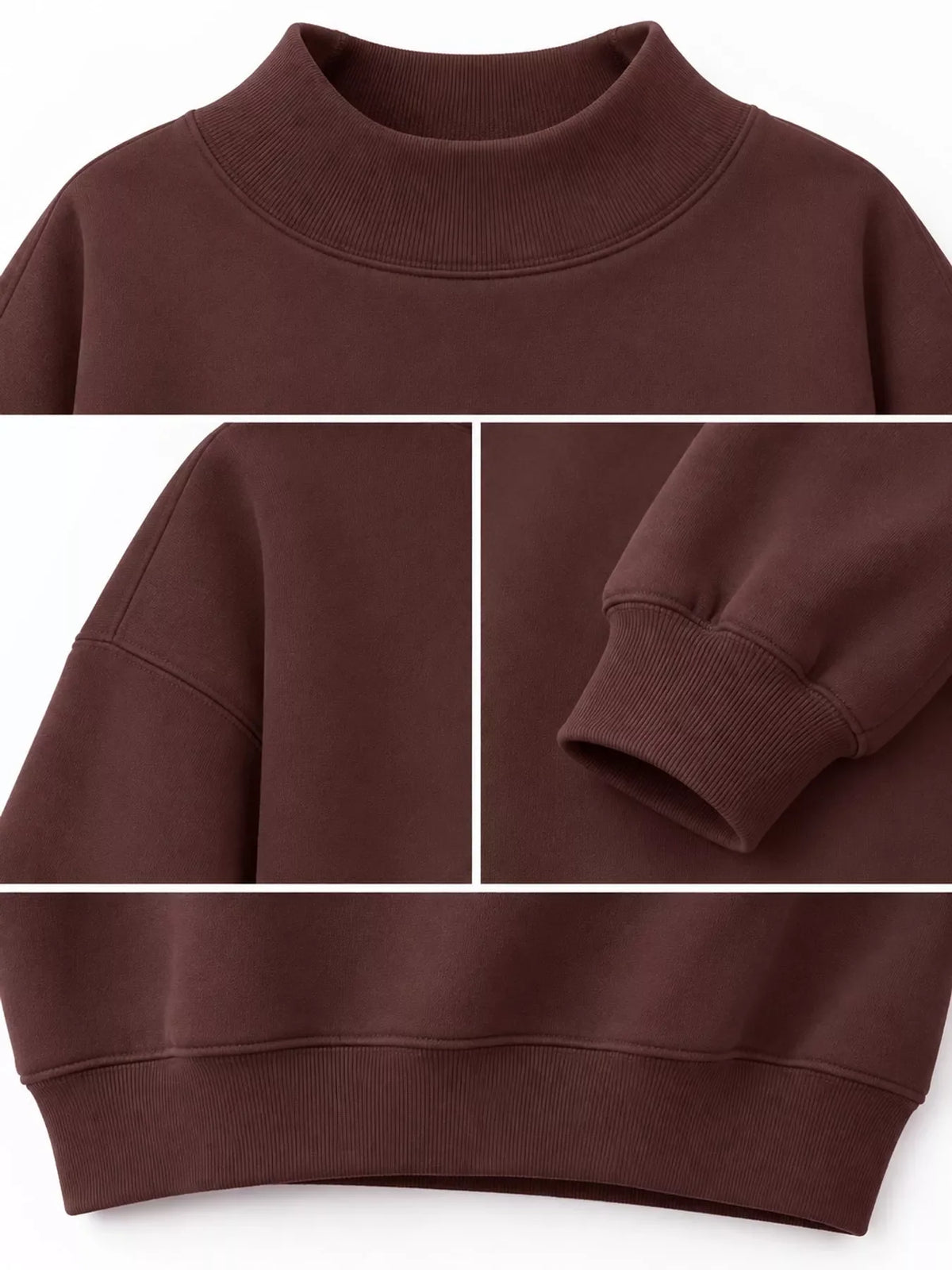 Oversized Mock Neck Long Sleeve Sweatshirt